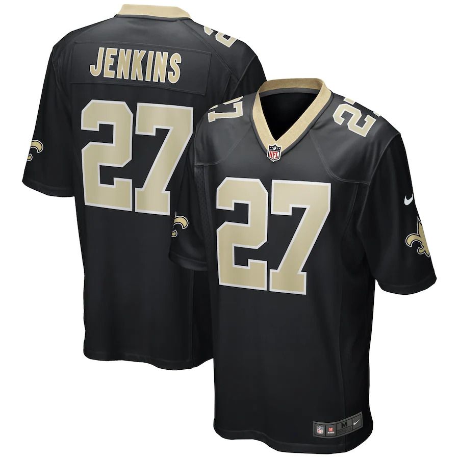 Men New Orleans Saints 27 Malcolm Jenkins Nike Black Game Player NFL Jersey